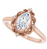 Vintage Style ring with Moissanite