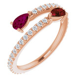 Garnet By-Pass Ring