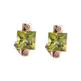 Omega-back Peridot Earrings