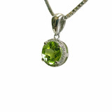 Peridot Round Halo Pendant