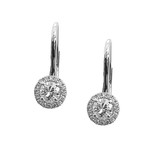 Halo Diamond Lever-Back Earrings