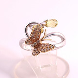 Butterfly Ring with Yellow Sapphires