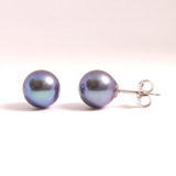 Blue-Grey Pearl Studs