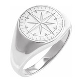 14K Compass Signet Ring