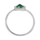 Emerald CZ Halo Ring