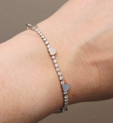 Heart Tennis Bracelet in Silver