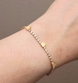 Heart Tennis Bracelet in Gold