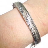 Wide Diamond Cut Bangle