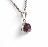 Triangle Garnet Pendant WG
