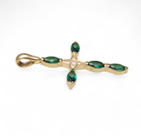 Green and Clear CZ Cross