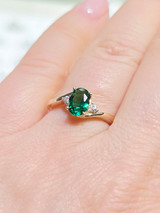 7x5 Lab Emerald Ring