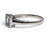 Blue Topaz Halo Ring