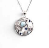 Turtle Pendant with Larimar