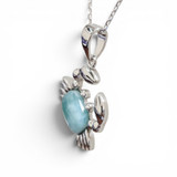 Crab Pendant with Larimar