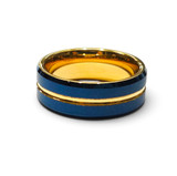 Tungsten Band in Blue and Gold
