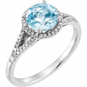Blue Topaz Halo Ring