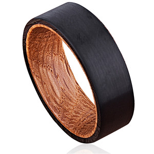Tungsten & Whiskey Barrel Ring Flat