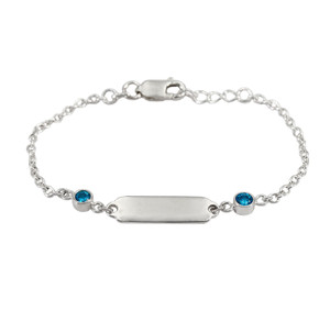 Id bracelet with Blue CZs