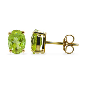 Peridot Oval Studs