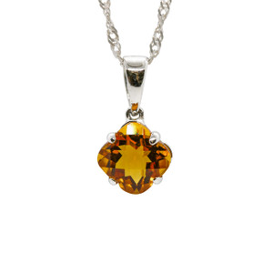 Cushion Cut Citrine Pendant
