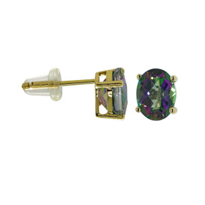 Oval Mystic Topaz Studs