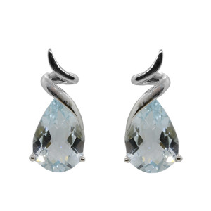 Pear Aquamarine Earrings