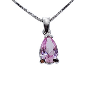 Pink Topaz Pear Pendant