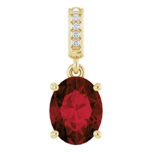 Garnet Oval Pendant