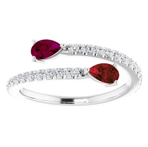 Garnet By-Pass Ring