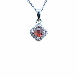 Cushion Garnet Pendant