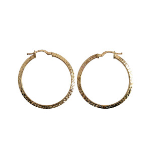 Knife-Edge Diamond Cut Hoops