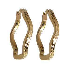 Wavy Hoops with Diamond Cut