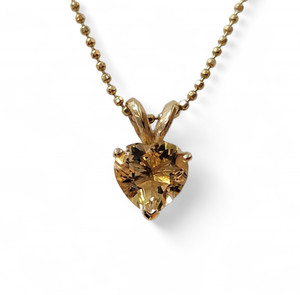Heart Citrine Pendant YG