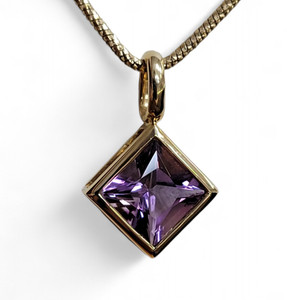 Square Amethyst Pendant