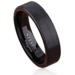 Flat Brushed Tungsten Ring