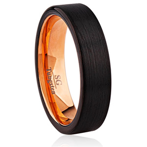 Tungsten Ring with Rose Gold IP 