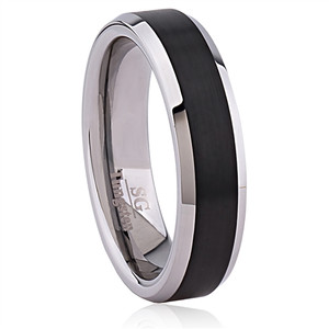 Tungsten Ring with Beveled Edge