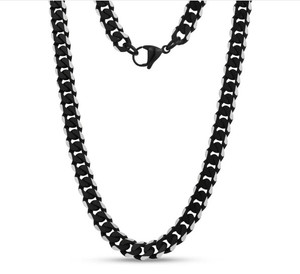 2-tone Cuban Link Chain in Black