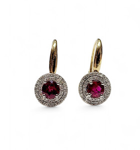 Halo Ruby Earrings