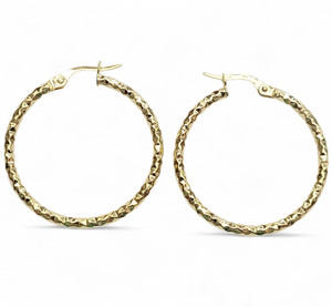 Diamond Cut Hoops 30mm
