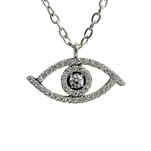 Evil Eye CZ Pendant in Stainless