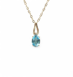 Blue Topaz Slider Pendant
