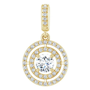 Double Halo  Diamond Pendant