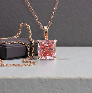 1.52ct Pink Cushion Diamond Pendant