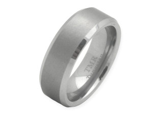 Matte Beveled Edge 8mm Silver