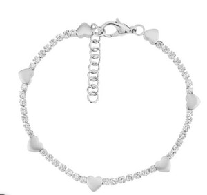 Heart Tennis Bracelet in Silver