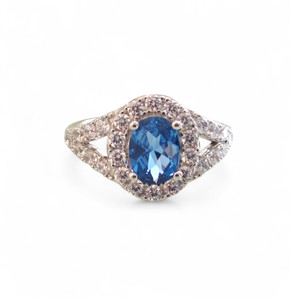 Blue Topaz CZ Ring