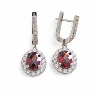 Garnet CZ Earrings