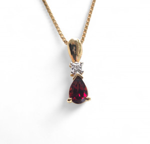 Pear Shaped Garnet Pendant