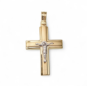 14k Yellow Gold Crucifix 01020